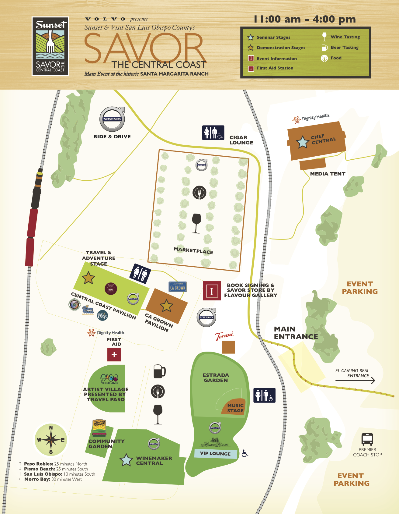 Event Map Food and Wine Festival Sunset Magazine CA Central Coast